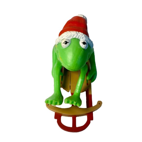 Vintage Hallmark Christmas Ornament KERMIT THE FROG on Sled 1981 in Box - Picture 3 of 5